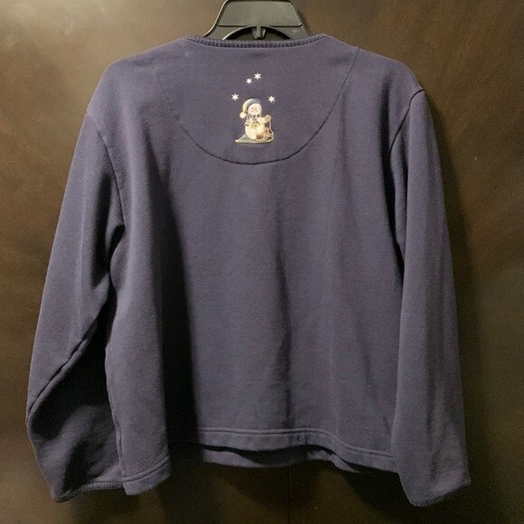 Christopher‎ and Banks, women’s Snowman sweatshirt, navy blue size M - Picture 3 of 8